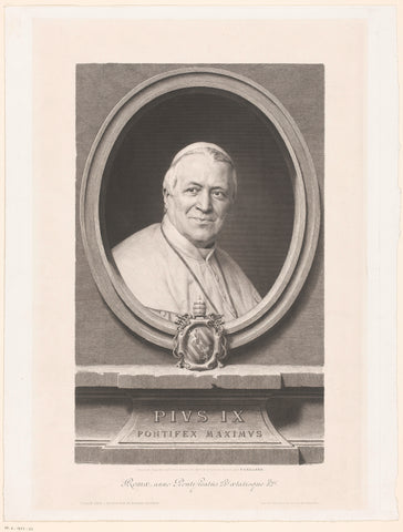 Portrait of Pius IX, Claude Ferdinand Gaillard, 1873 - 1887 Canvas Print