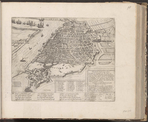 Spanish Fury: map of the city, 1576, Frans Hogenberg, 1576 - c. 1579 Canvas Print