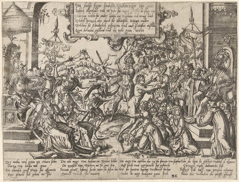 The plague of Alva's tyranny in the Low Netherlands, ca. 1572, anonymous, 1572 Canvas Print