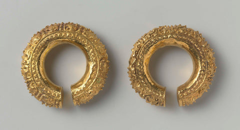 Two Pairs of Earrings and Armbands, anonymous, c. 1200 - c. 1400 Canvas Print