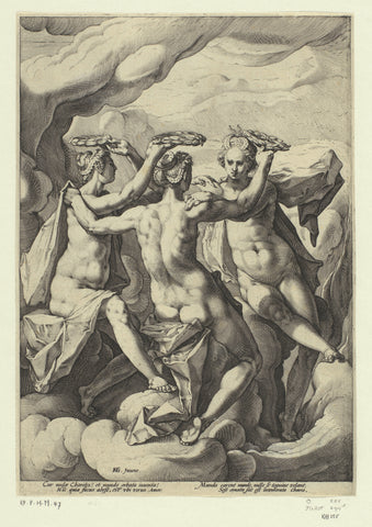 Drie gratiën, Jacob Matham (attributed to), 1588 Canvas Print