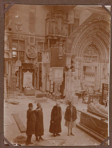 Four persons in the western courtyard in 1928, 1928 Canvas Print