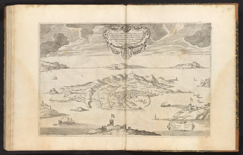 View of the island of Chios in a nutshell, anonymous, 1636 - 1647 Canvas Print