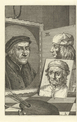 Portraits of Quinten Massijs I, Jheronimus Bosch and Aertgen van Leyden, Jan l'Admiral, 1764 Canvas Print