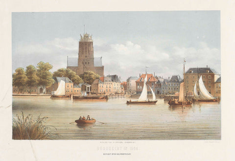 View of Dordrecht, Christiaan Bos, 1845 - 1918 Canvas Print