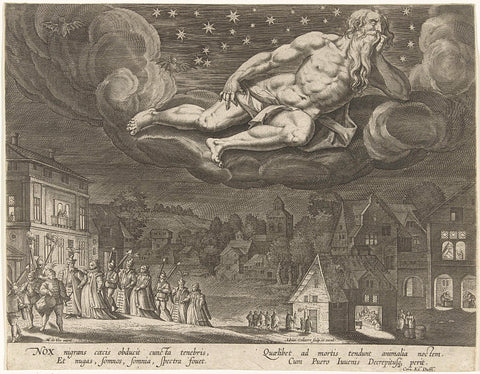 Night, Adriaen Collaert, 1570 - 1597 Canvas Print