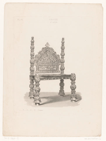 Chair from the 13th century, David van der Kellen (1804-1879), in or before 1865 - 1870 Canvas Print