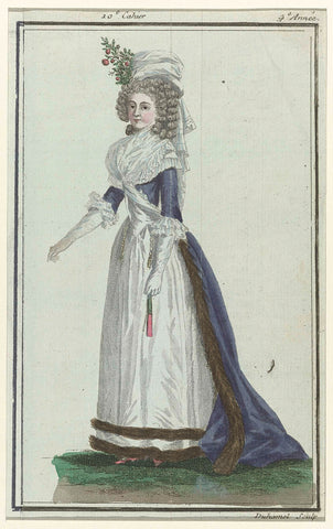 Magasin des Modes Nouvelles Françaises et Anglaises, 1 March 1789, Pl. 3, A.B. Duhamel, 1789 Canvas Print