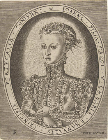 Portrait of Johanna van Habsburg, Pieter van der Heyden, c. 1540 - 1573 Canvas Print