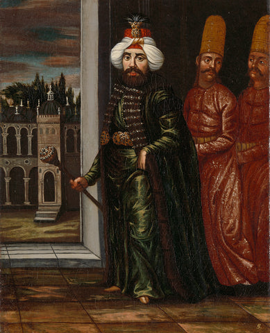 Portrait of Sultan Ahmed III, Jean Baptiste Vanmour (workshop of), 1700 - 1737 Canvas Print