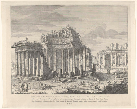 Temple of Juno and Jupiter, Giovanni Francesco Costa, 1740 - 1773 Canvas Print