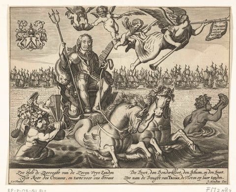 Victory wagon in honour of Maarten Tromp, killed in the Battle of Terheide, 1653, anonymous, 1653 - 1655 Canvas Print