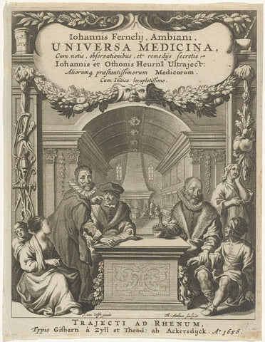 Title page for: J. Fernelius, Universa Medicina, 1656, Theodor Matham, 1656 Canvas Print