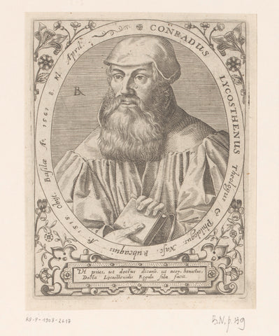 Portrait of Conrad Lycosthenes, Robert Boissard, 1597 - 1599 Canvas Print