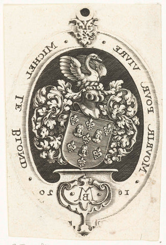 Coat of arms of Michel le Blon, Michiel le Blon, 1620 Canvas Print