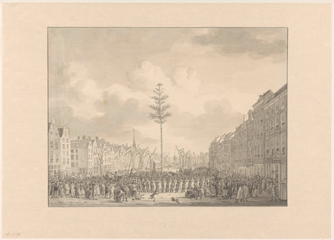 Freedom Tree on the Grote Markt in Rotterdam, 1795, Jan Anthonie Langendijk Dzn (possibly), 1795 Canvas Print