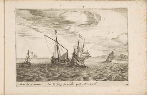 Wijdschip of lichter, Robert de Baudous (possibly), 1670 - 1726 Canvas Print