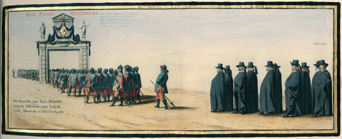 The funeral procession of Frederik Hendrik, plate no. 1, Pieter Nolpe, 1651 Canvas Print