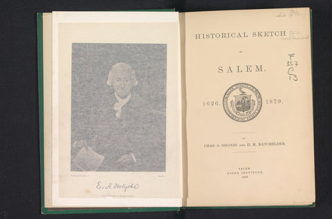 Historical sketch of Salem 1626-1879, Charles S. Osgood, 1879 Canvas Print