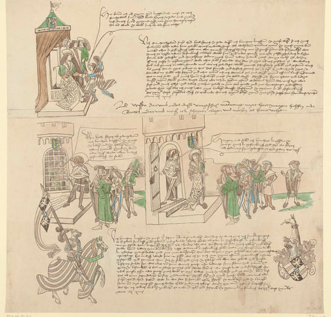 Facsimile of the moon letters of Count Bernhard van Meurs against Karel van Egmond, Duke of Gelre, 1493, anonymous, 1840 - 1856 Canvas Print