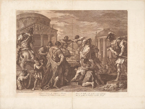 Furius Camillus liberates The Rome besieged by Brennus, Francesco Bartolozzi, 1738 - 1815 Canvas Print