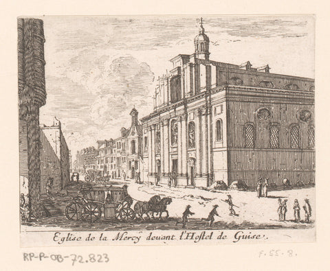 View of the Église de la Mercy, Israel Silvestre, 1631 - 1661 Canvas Print