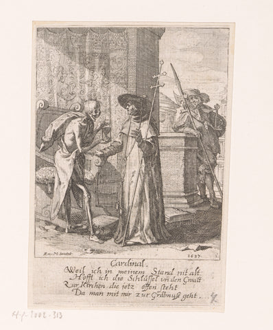 Kardinaal en de dood, Rudolph Meyer, 1637 Canvas Print