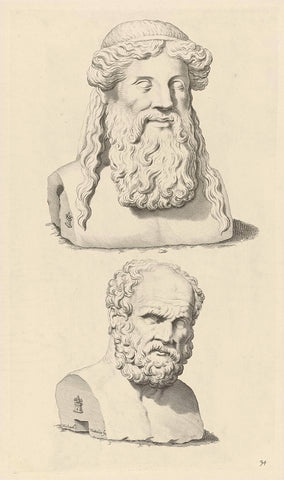 Busts of Plato and Diogenes, Michel Natalis, 1640 Canvas Print