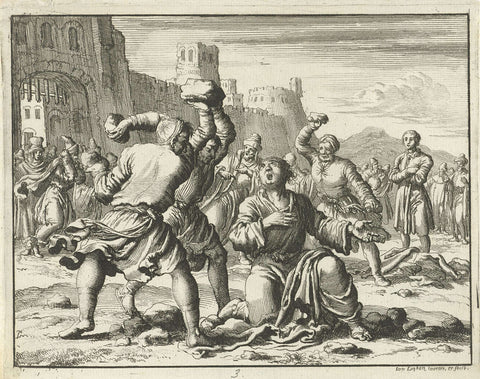 Stoning of Stephen, Jan Luyken, 1685 Canvas Print