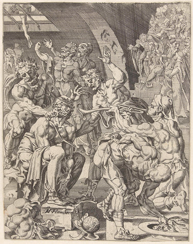 Mockery of Christ, Dirck Volckertsz. Coornhert (attributed to), 1548 Canvas Print