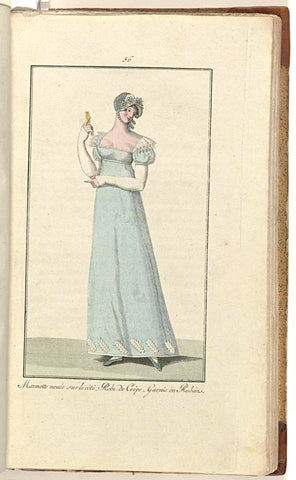 Elegantia, or magazine of fashion, luxury and taste for ladies, September 1808, No. 56: Marmotte nouée sur le côté..., anonymous, 1808 Canvas Print