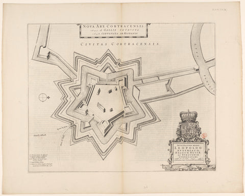 Map of the citadel of Kortrijk, anonymous, 1652 Canvas Print