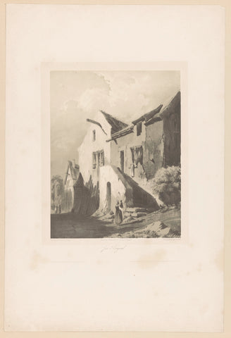 Houses near Bougival, Hubert Clerget, 1840 Canvas Print