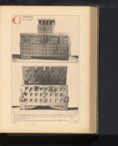 Two recordings of wooden suitcases with iron fittings, anonymous, c. 1875 - in or before 1880 Canvas Print