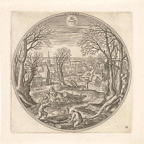 November, Adriaen Collaert, 1578 - 1582 Canvas Print