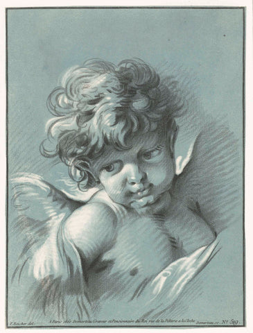 Putto, Gilles Demarteau, 1756 - 1776 Canvas Print