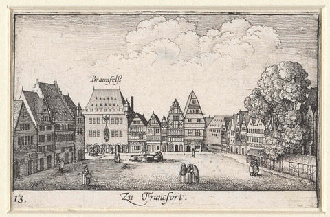 View at Frankfurt, Wenceslaus Hollar, 1635 Canvas Print