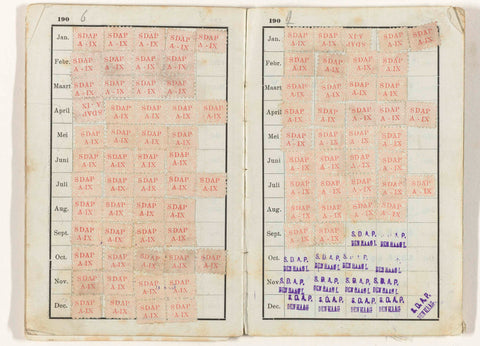 Proof of membership of the SDAP of Dr W. Drees of 1904, Masereeuw & Bouten, 1904 Canvas Print