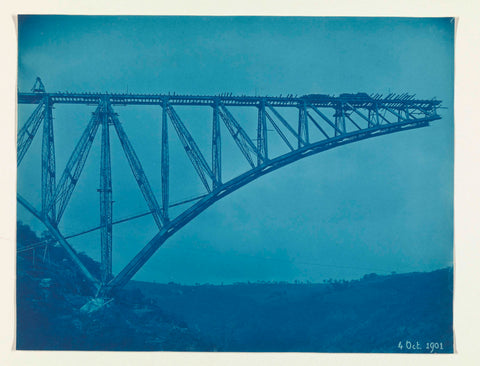 Construction of viaur viaduct in France by Societé de Construction des Battignolles, 4 October 1901, anonymous, 1901 Canvas Print