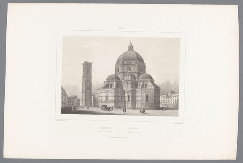 Zicht open dethedraal Santa Maria del Fiore tee Florence, Isodore-Laurent Deroy, 1843 Canvas Print