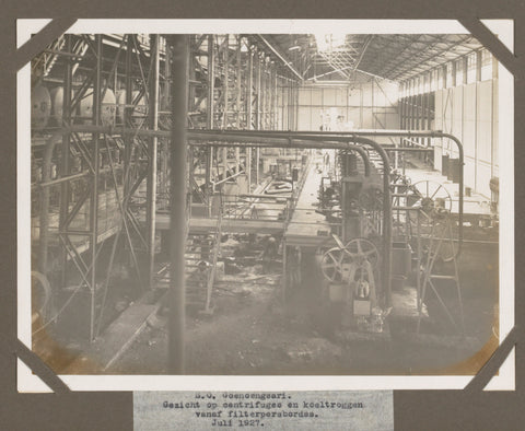 S.O. Goenoengsari. View of centrifuges and cooling troughs from filter press borders. July 1927., anonymous, 1927 Canvas Print