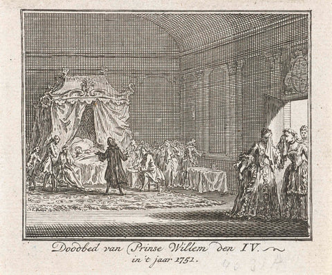 Death of Prince William IV, 1751, Simon Fokke, 1756 - 1758 Canvas Print