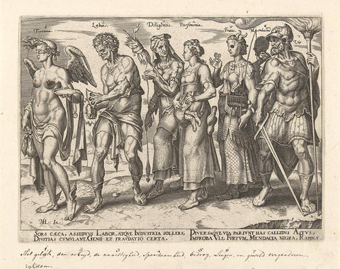 Good and bad ways to get rich, Philips Galle, 1563 Canvas Print