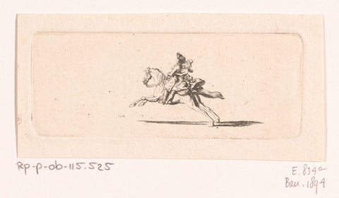 Fleeing rider with lady on the back of his horse, Daniel Nikolaus Chodowiecki, 1796 Canvas Print