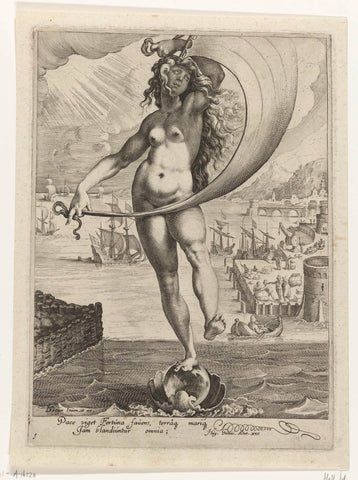 Fortuna, Zacharias Dolendo, c. 1596 - c. 1597 Canvas Print