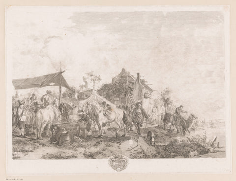 Horse Market, Jean Moyreau, c. 1733 - 1762 Canvas Print