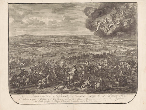 Battle of Cassano, 1705, Jan van Huchtenburg, 1729 Canvas Print