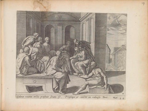 Boaz buys the land of Ruth and Naomi, Philips Galle, 1643 Canvas Print