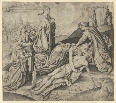 The Lamentation of Christ, Meester IAM van Zwoll, c. 1475 Canvas Print