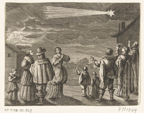 The appearance of a comet in November 1618, anonymous, 1618 - 1649 Canvas Print